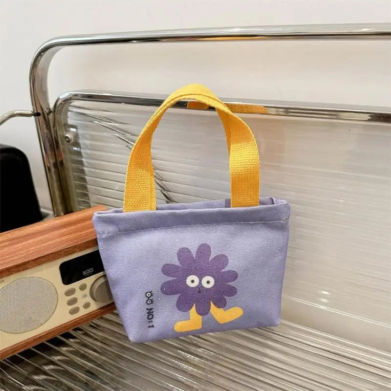 Canvas Bag Korean Style Small Bags Women's Handbag Mini Hand Snack Bag Lunch Bag Oasis Select Purple