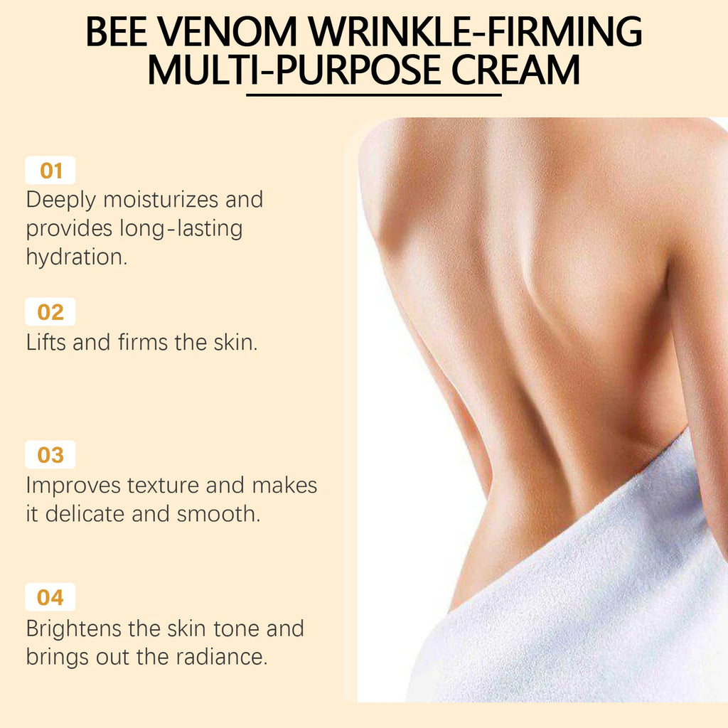 Bee Venom Firming Cream Anti-Wrinkle Lifting Face Moisturizer with Hyaluronic Acid Reduce Fine Lines Multipurpose Bee Venom Crea Oasis Select