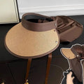 Foldable Sun Visor Hat Women gorros para el sol de mujer sombrero gorra Summer Anti-UV Travel Headwear 차단/모자햇빛가리개 Oasis Select Khaki