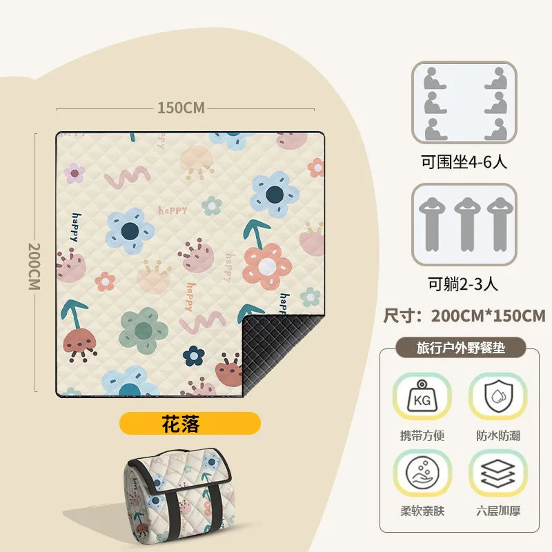 Picnic Mat Moisture-proof Mat Thickened Outdoor Camping Mat Music Festival Cushion Beach Mat Portable Floor Mat Oasis Select 150x200 1 Multiplayer