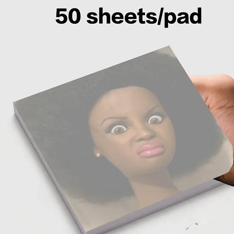 50/150Sheets Paper Curly Hair Character Notepad, Humorous Angry Face Memo Notebook for School Study Plan, Office Reminder Oasis Select