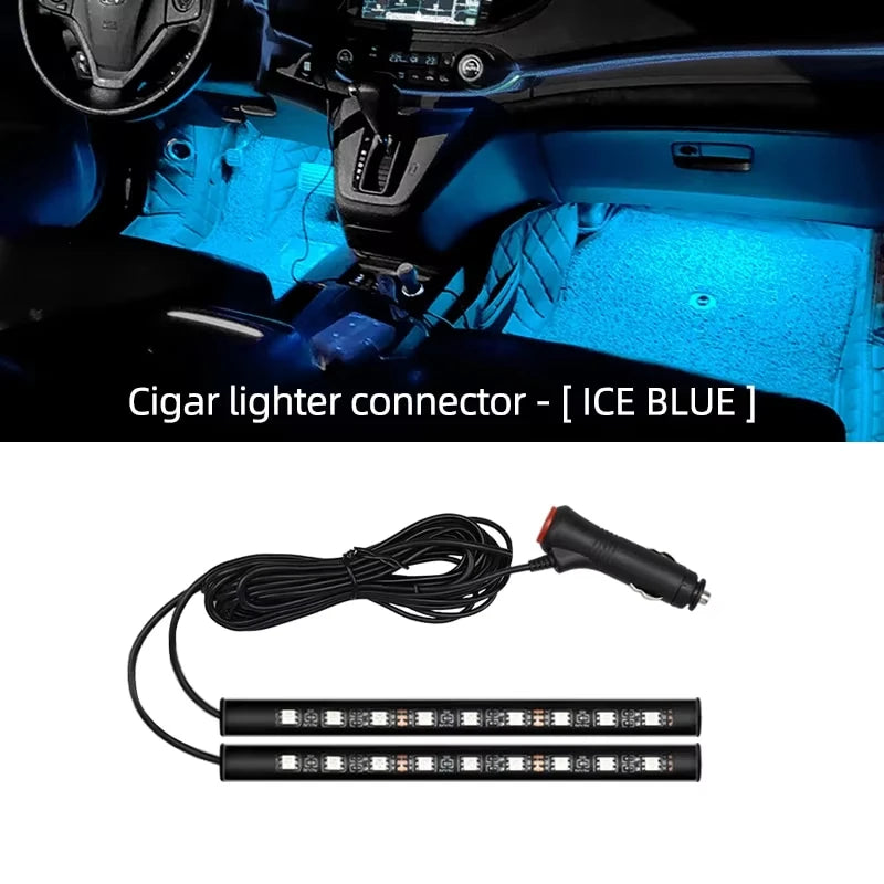 2-in-1 LED Car Neon Atmosphere Foot Light – USB & 12V