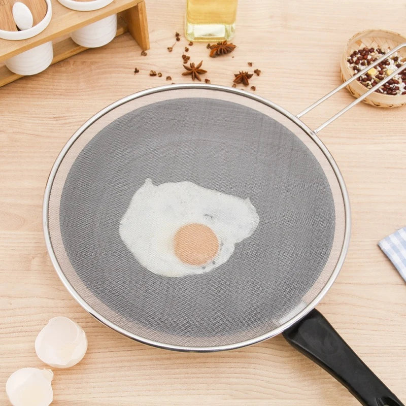 Stainless Steel Oil Proof Mesh Cooking Anti Splatter Split Guard Splatter Proof Oil Cover Mesh Pot Lid Cooking Kitchen Gadget Oasis Select