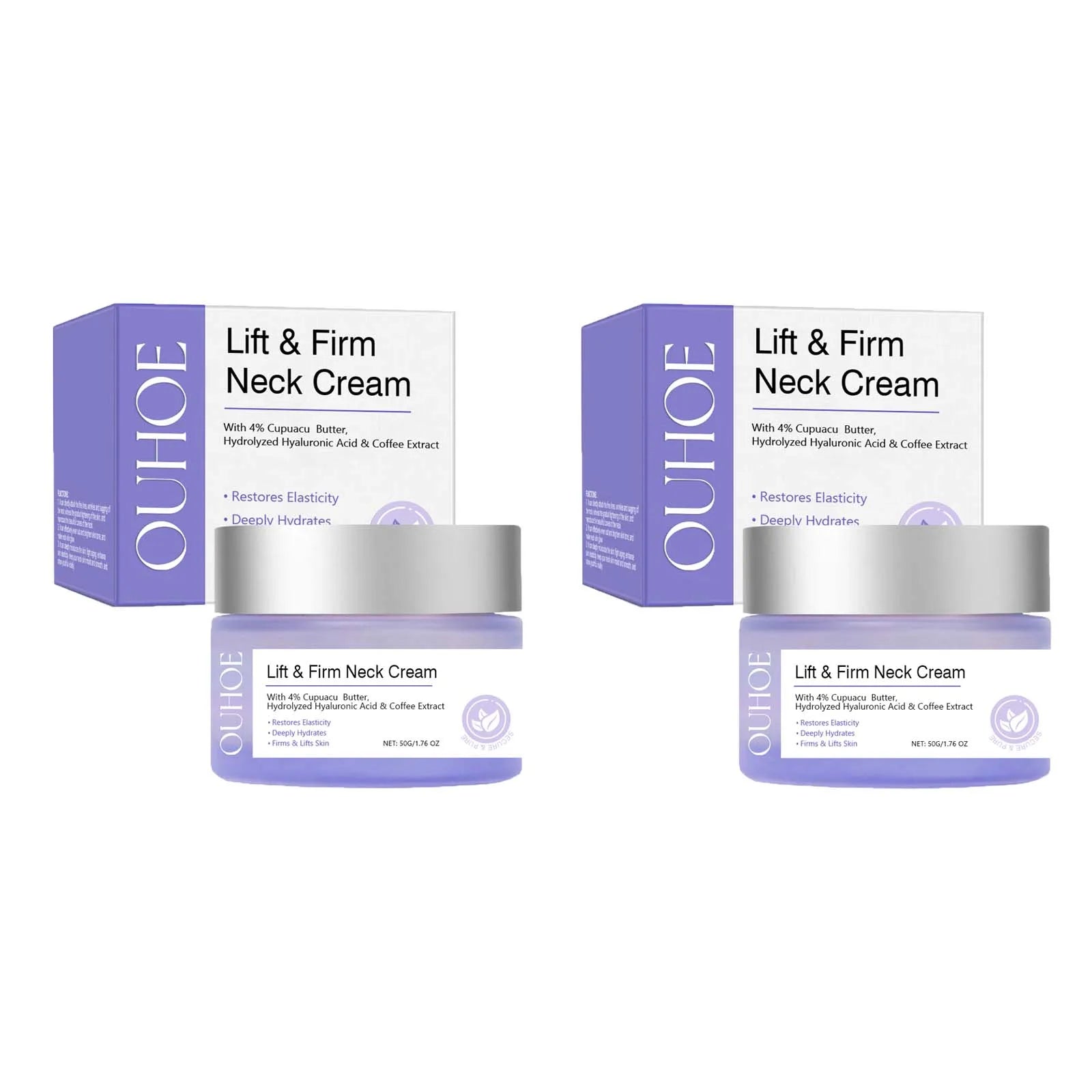 Tighten Lift Neck Cream Firming Reduce Fine Lines Brightening Nourish Smoothing Lasting Moisturize Neck Rejuvenation Care Lotion Oasis Select 2 x 50g Boxed