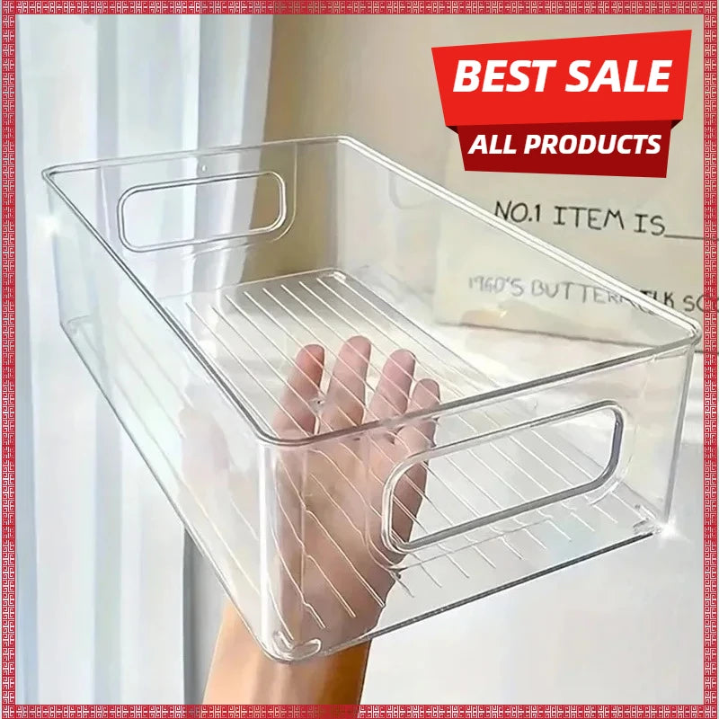 Acrylic Storage Box Desktop Cosmetics Transparent Plastic Box Dormitory Household Facial Mask Skin Box Refrigerator Storage Box Oasis Select