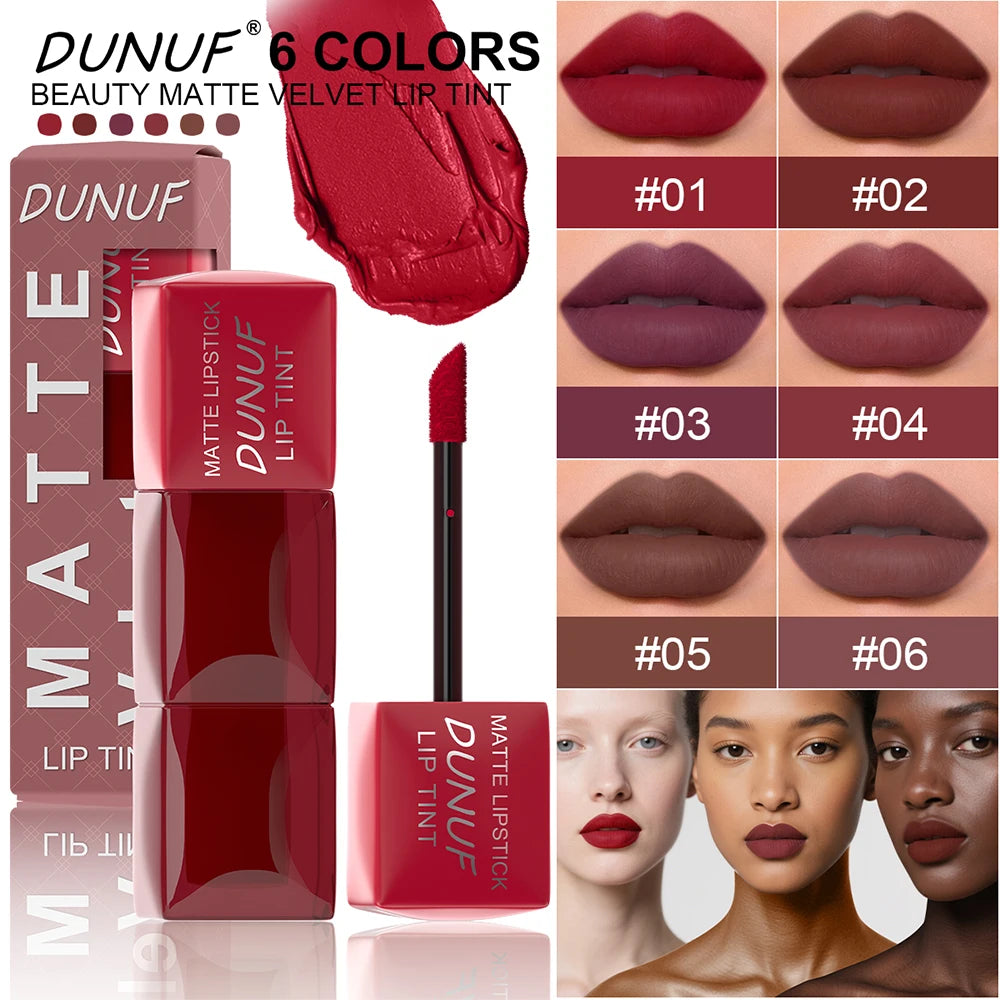 Liquid Velvet Matte Lipstick Long-lasting Waterproof Lip Gloss Lip Glaze Non-Stick Cup Nude Red High Pigment Y2K Christmas Gift Oasis Select