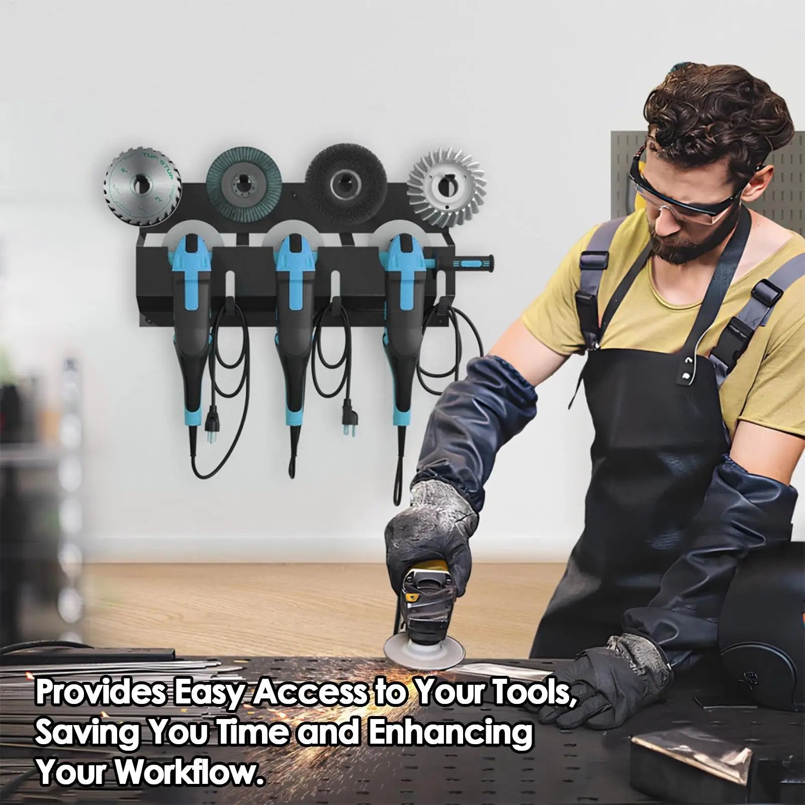 Angle Grinder Holder Metal Angle Grinder Rack Stand Storage Rack Wall Mount Bracket with Cord Hanger for Cutters Polishers Oasis Select