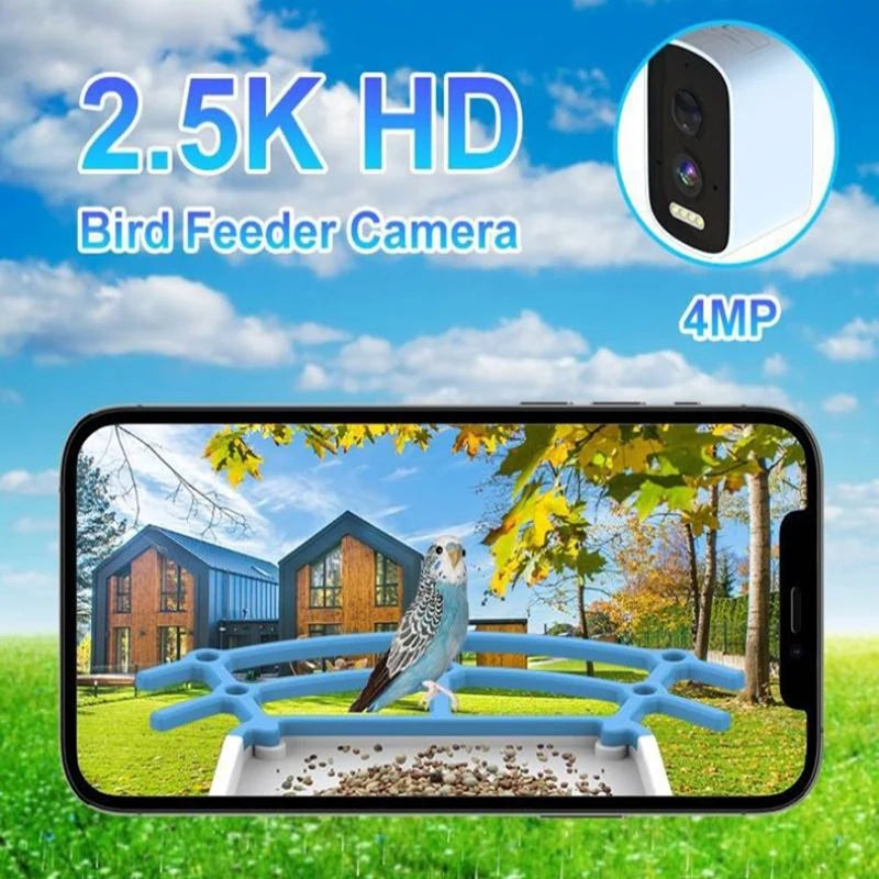 WISH Smart Bird Feeder 5MP HD AI Bird Recognition Solar Feeder Low Power Bird Feeder Oasis Select