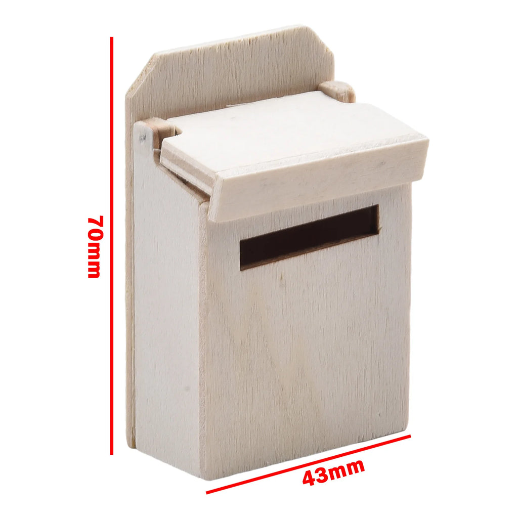 Miniature Blank Mail Box House Mi-ni Mail Box Miniature Wooden Flip Mailbox Model For DIY Enthusiasts And Crafters Oasis Select Natural Color China Mainland