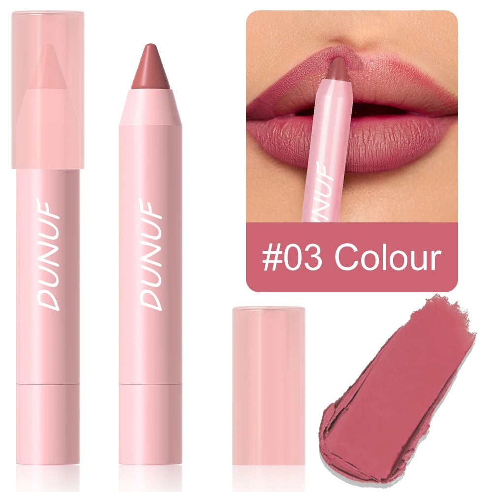 DUNUF 1 Pcs Matte Lip Liner Velvet Lip Gloss Waterproof Long-Lasting Easy to Color Music Festival Ready Lip Makeup for Lipstick Oasis Select 03 Full Size