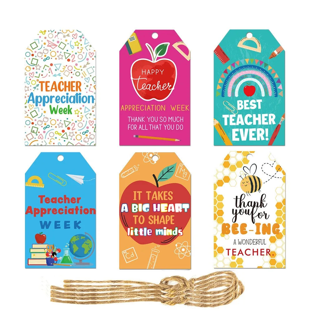 60pcs Teacher Appreciation Gift Tags | Hanging Cards & Cupcake Tags
