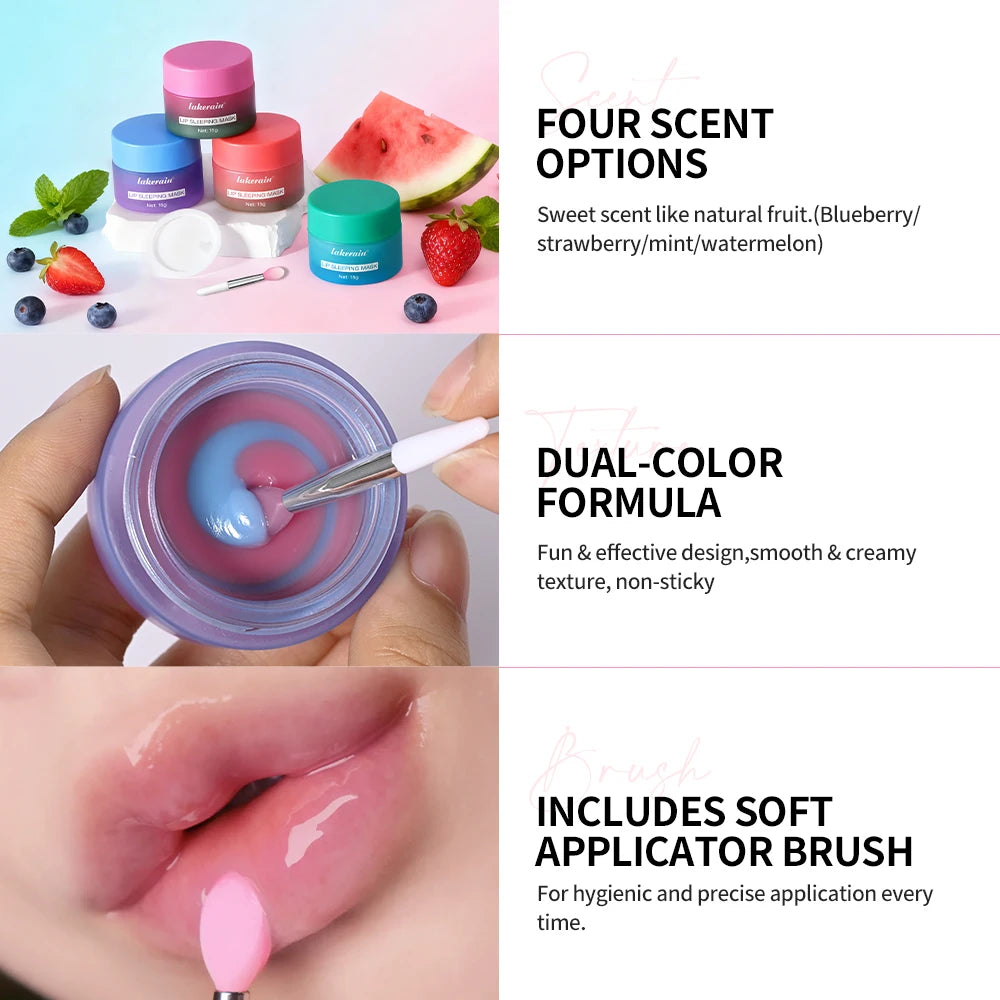 Nourishing Lip Mask Hydrating Dry Cracked Lips Skin Care Makeup Overnight Dual-Color Lip Balm for Reduce Lip Lines Cosmetics Oasis Select