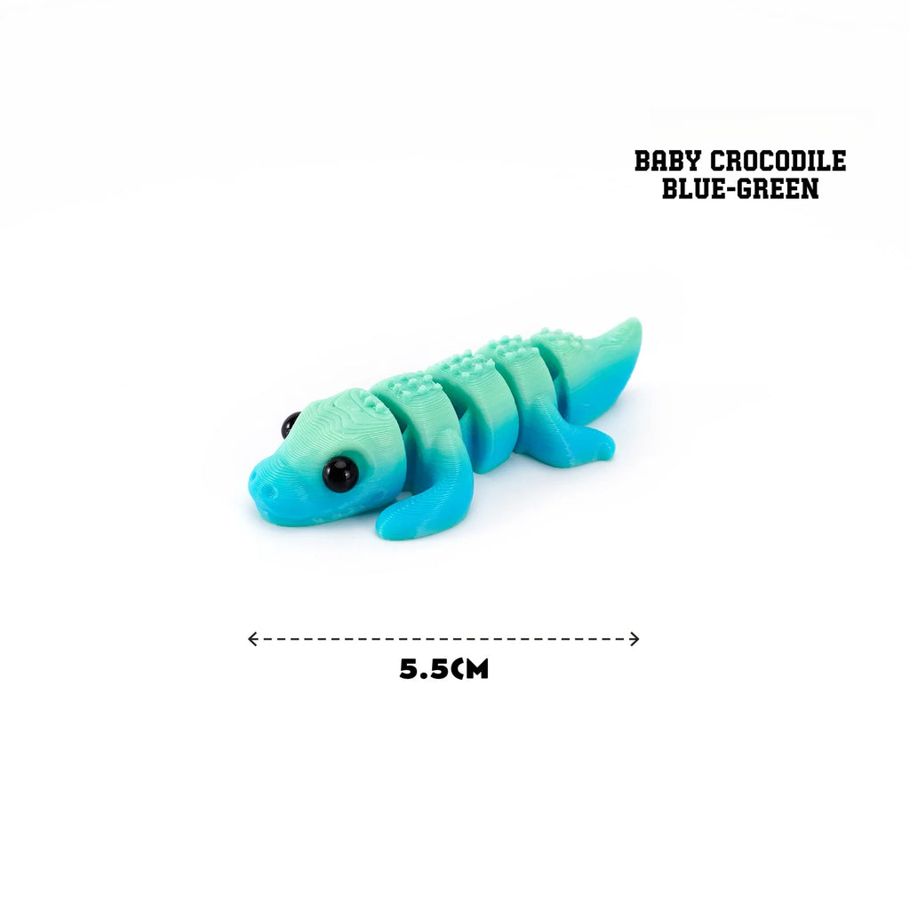3D Printed Mini Animals Multi-Joint Rotatable Fidget Toys Office Desk Decoration Home Decor Animal Model Figurine Kid Gift 피규어 Oasis Select crocodile