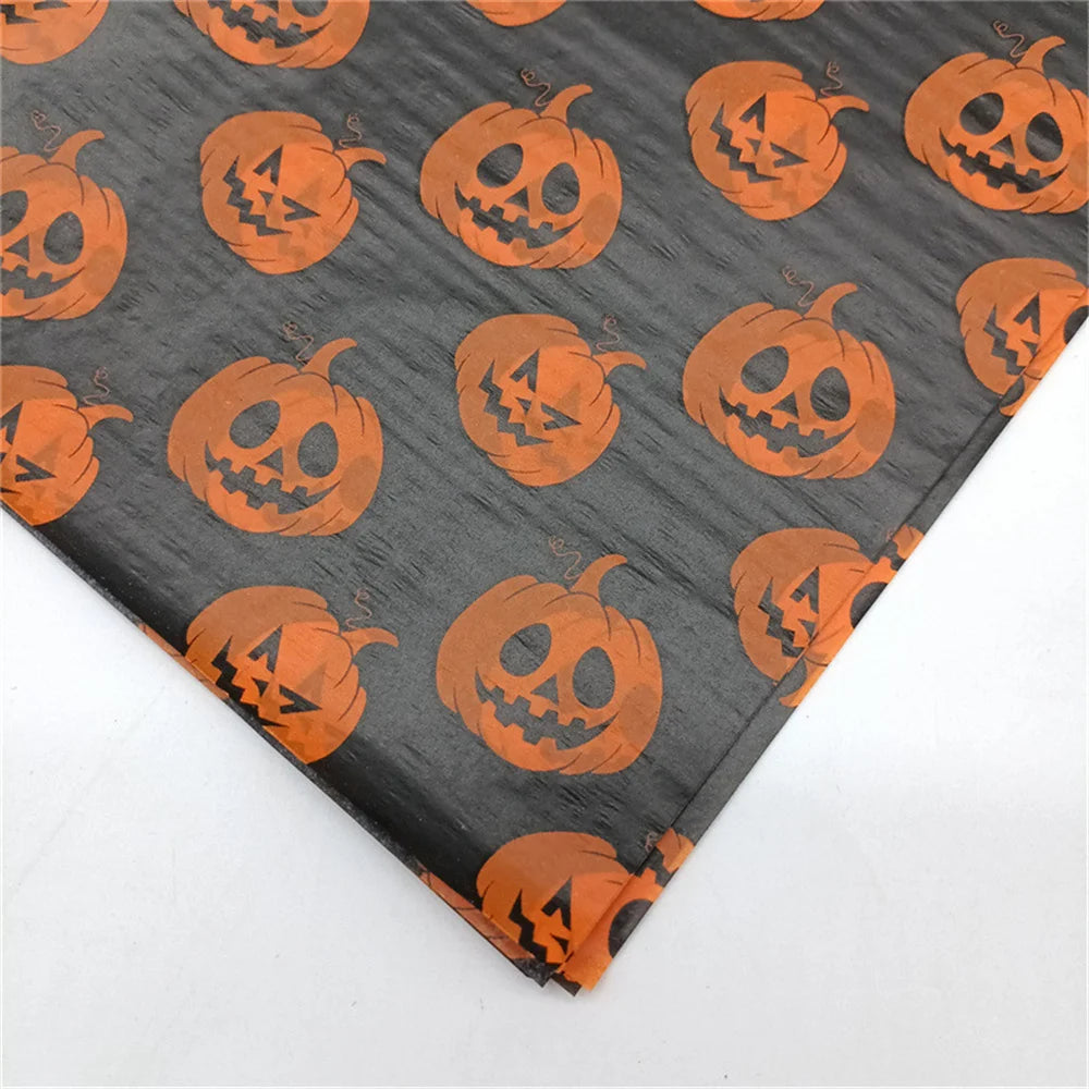 20 Sheet Halloween Wrapping Paper, Skull/Spider Web Pattern Gift Wrap Tissue Paper Decorative Craft Paper for Party Oasis Select