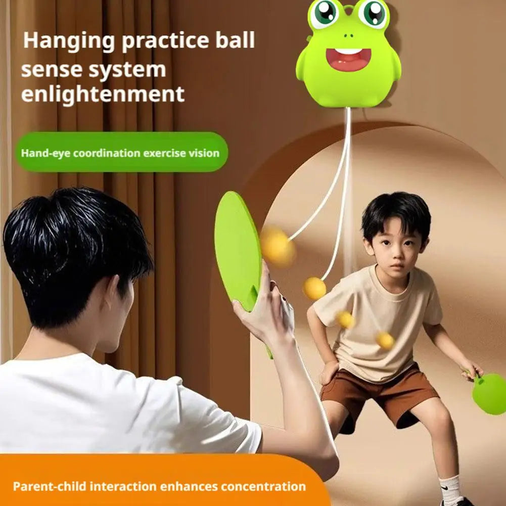 Adjustable Indoor Hanging Table Tennis Self Workout Set with Racket and Balls Hanging Pingpong Balls Training Sparring Device Oasis Select