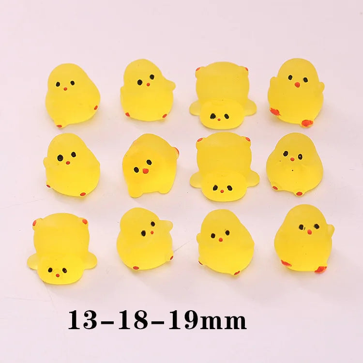 Glow-in-the-dark Kung Fu Chicken Simulation Resin Yellow Chicken Cartoon Animal Small Decoration Children Toy Gift Oasis Select Kung Fu Chicken 50 PCS