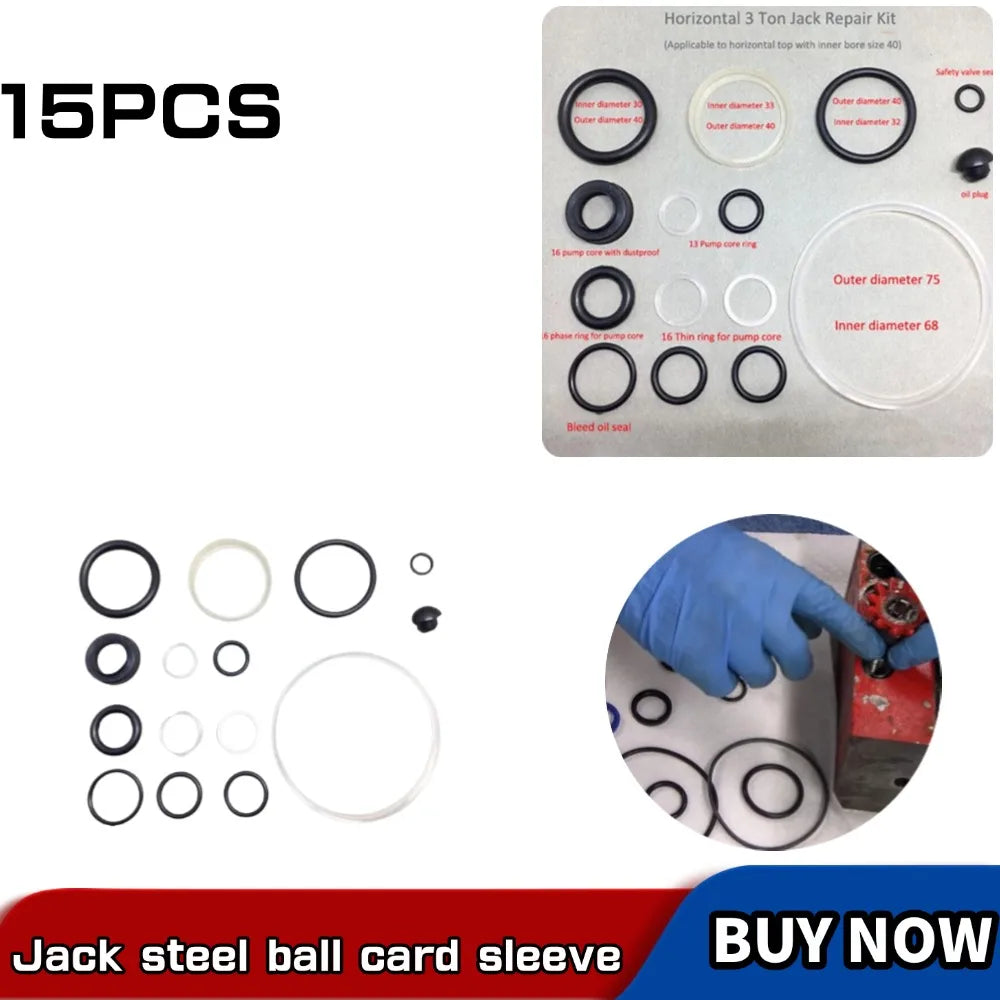 Hydraulic Jack Oil Seal Ring Kit Small O-Ring Horizontal 3 TON Repair Set Ball Link Rocker Jack Plunger Piston Oil Sealer Oasis Select