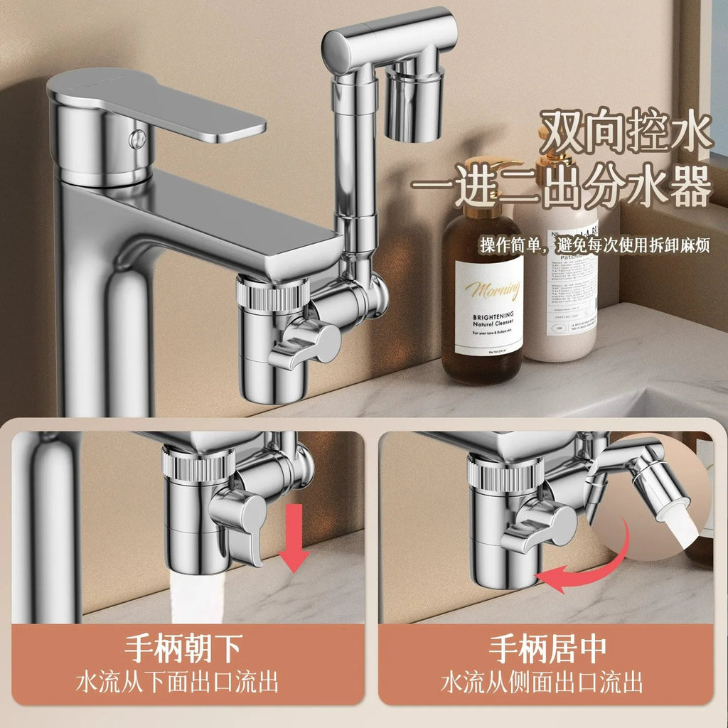 New Retractable Universal 1440°Swivel Robotic Arm Swivel Extension Faucet Aerator Kitchen Sink Faucet Extender 2 Water Flow Mode Oasis Select