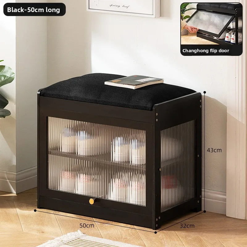 Tipping bucket, changing shoes, stool entering the door, household integration, medieval style, wearing shoes, sitting storage Oasis Select 50-Black