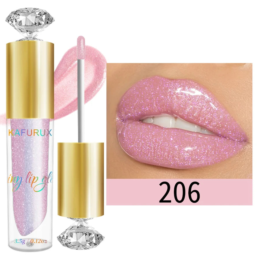 KAFURUX Diamond Glitter Lip Gloss – 9 Shades, Moisturizing