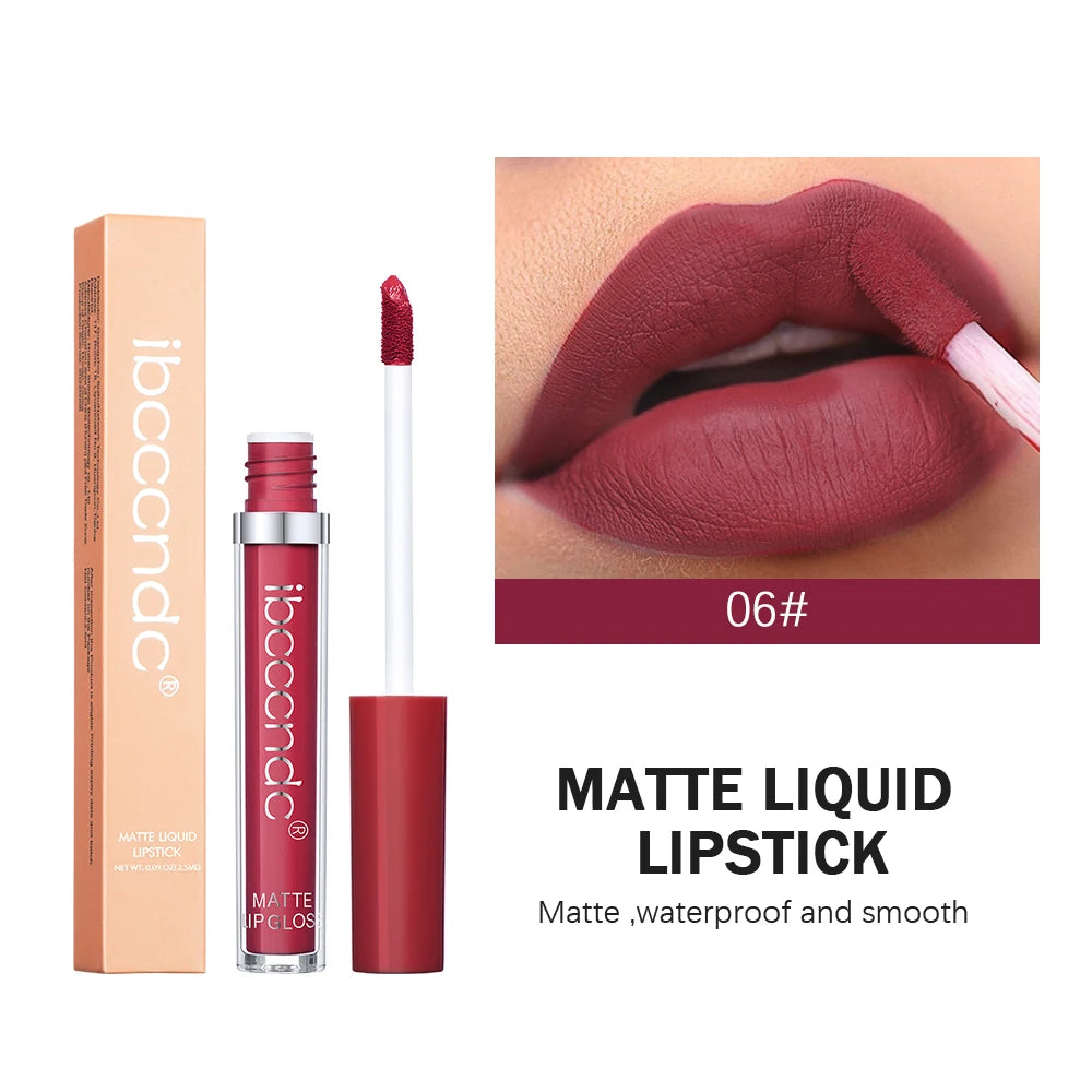 12 Color Matte Velvet Lip Gloss Waterproof Long-lasting Liquid Lipstick Cosmetic Beauty Keep 12 Hours Moist Lip Gloss Makeup Oasis Select 6