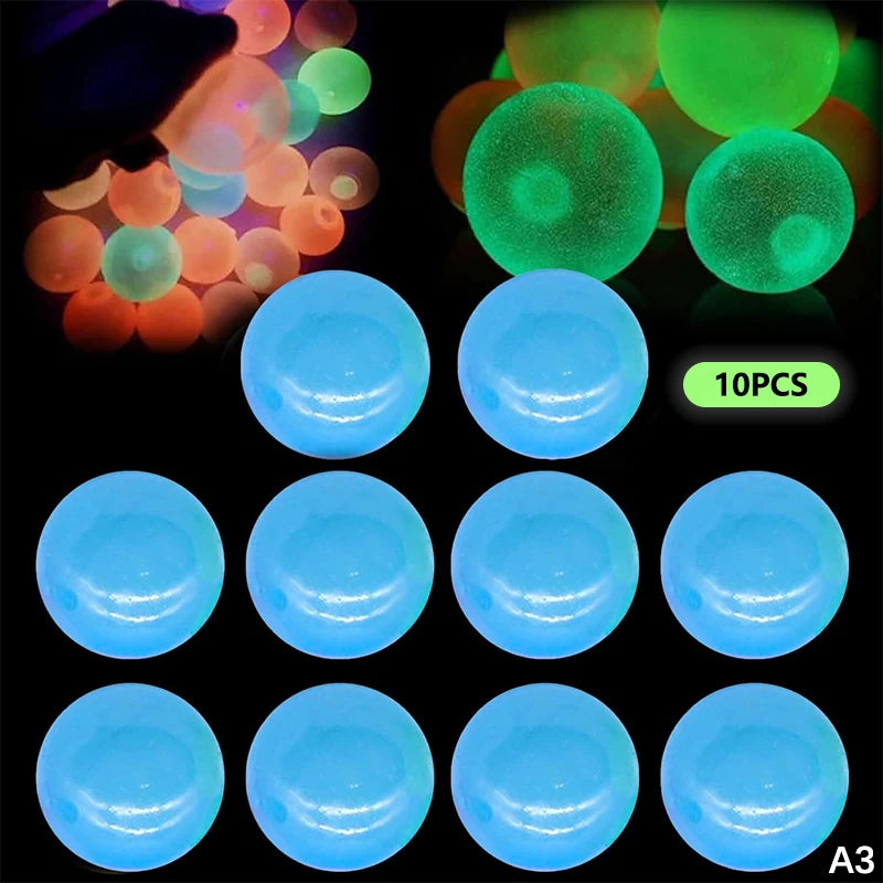 5/10Pcs Glow-in-the-Dark Sticky Ceiling Balls Fidget Toys Stress Relief Sensory Wall & Ceiling Decor Glows Balls Oasis Select A3