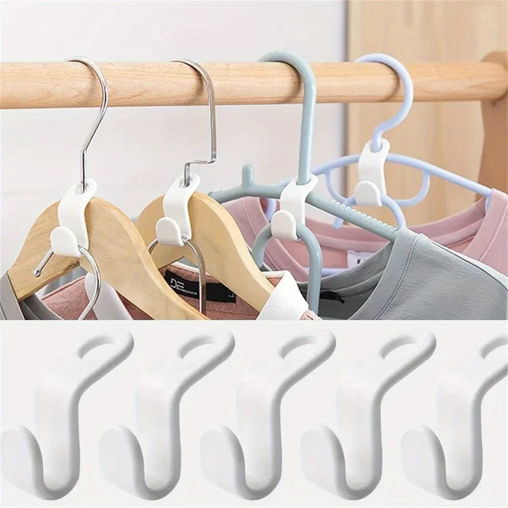 10PCS Wardrobe Hanger Hooks Organizer Connect Multifunction Cascading Plastic Bedroom Wardrobe Storage Space Saving Coat Hook Oasis Select