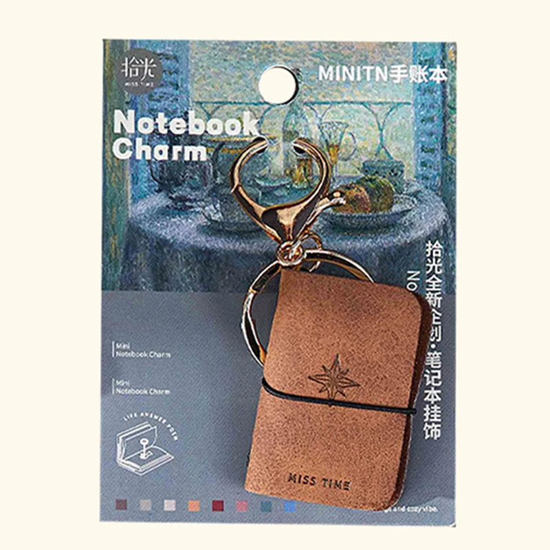 PU Keychain Soft Leather Mini Portable Diary Backpack Charm Notebook Literary Style Storage Accessory Oasis Select A8