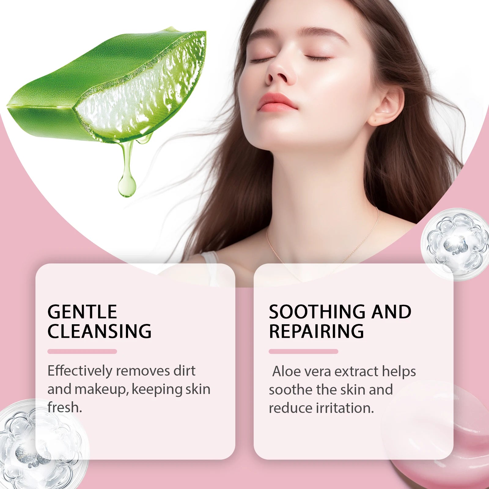Aloe Vera Soothing Cleansing Cream – Gentle Face Wash 100g Facial Cleanser Oasis Select
