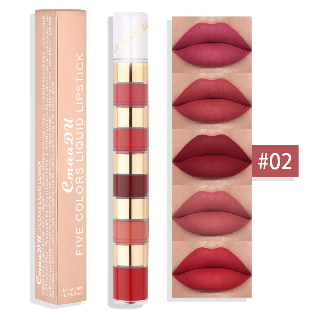 Lip Stain Non-Sticky Long-lasting Lock Color Matte Lip Gloss Lipstick Waterproof Y2K Fancy Fashion Birthday Christmas Present Oasis Select 02