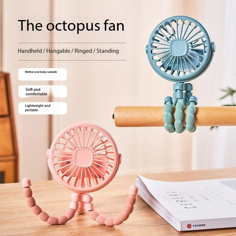 Octopus Mini Clip-On Fan with Night Light | Stroller & Travel