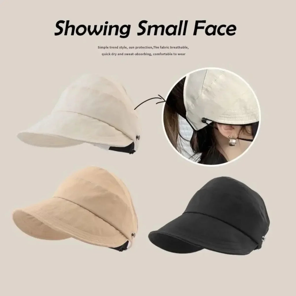 1-5PCS Women‘s Summer Sun Protection Hat Visor Face Cover Bucket Cap Korean Style Baseball Hat for Outdoor Beach Travel Oasis Select