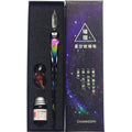 Star glass pen dipped in fountain pen gift box gold powder color ink set for students, net red Tiktok creative gift pen Oasis Select 1