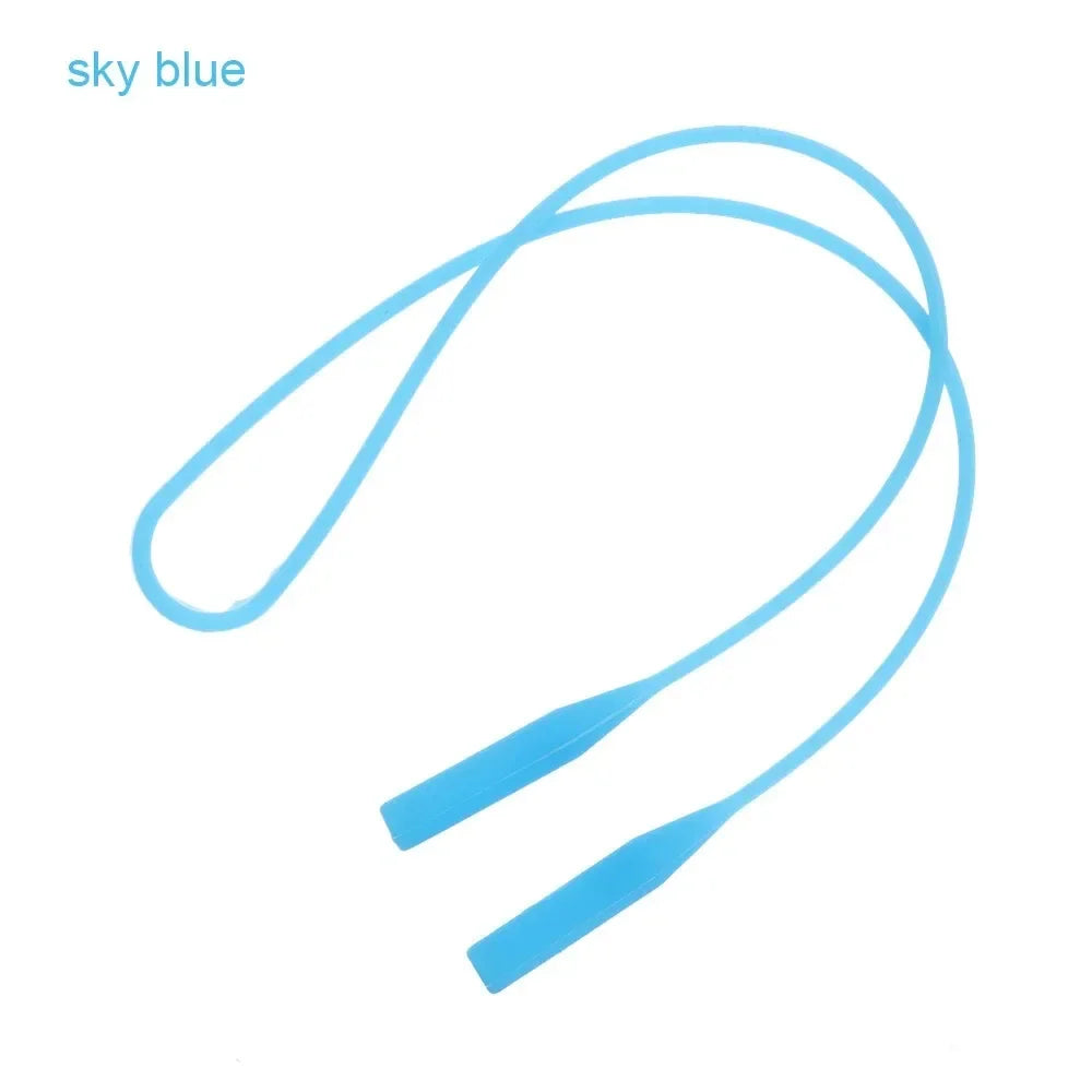 1/2pcs Adjustable Elastic Silicone Eyeglasses Straps Sunglasses Chain Sports Anti-Slip String Glasses Ropes Band Cord Holder Oasis Select Sky blue