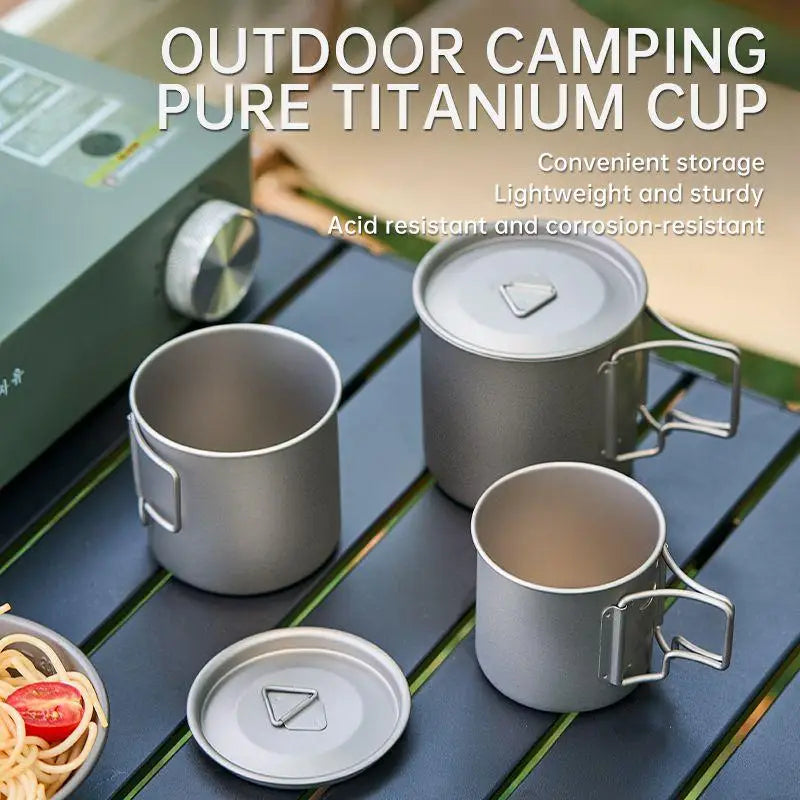 Pure Titanium Folding Camp Mug – Lightweight 220–750ml Cup Titanium Camping Mug Oasis Select