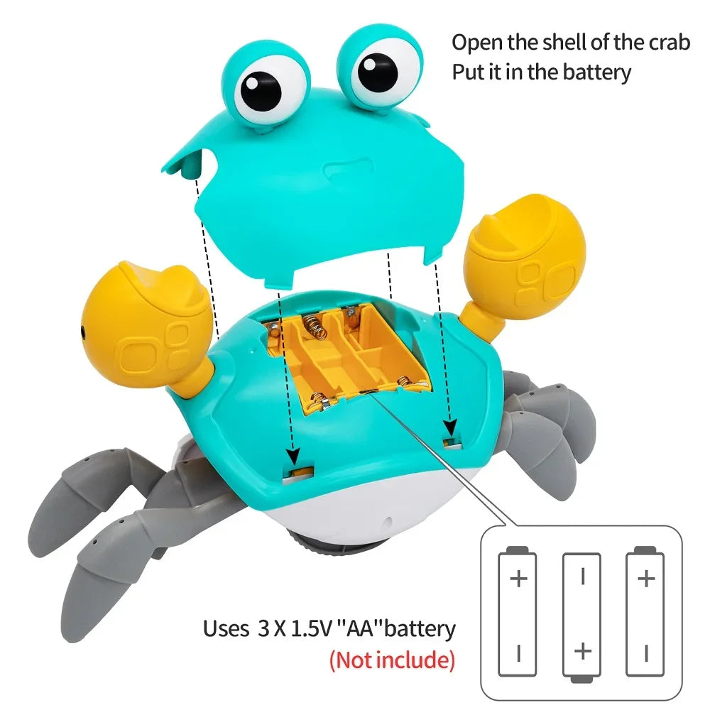 Dancing Crab Run Away Toy for Babies Crawling Interactive Escape Crabs Baby Birthday Thanksgiving Christmas Gift Battery Edition Oasis Select