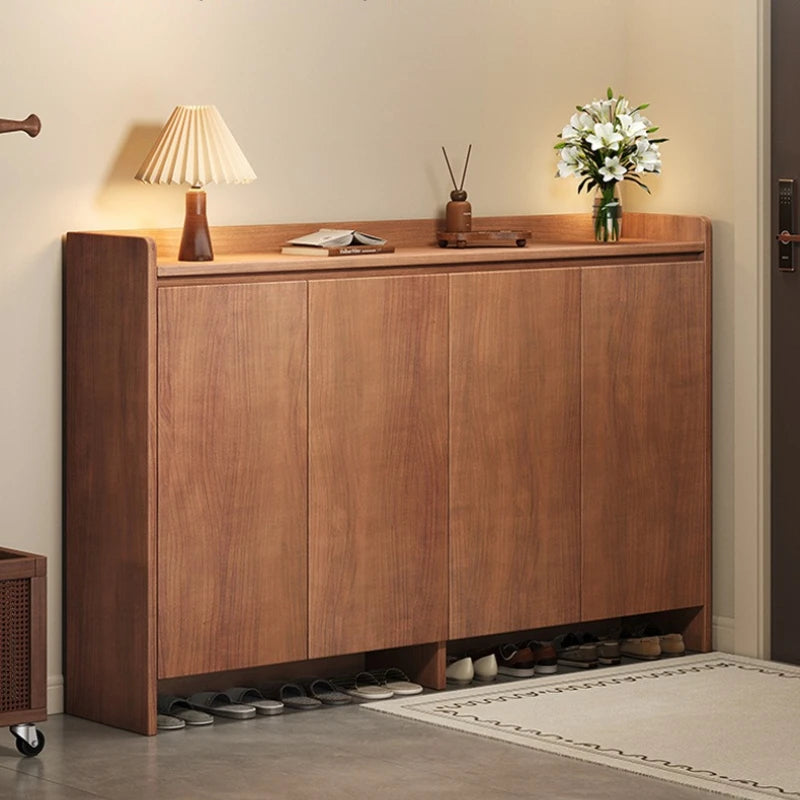 Solid wood shoe cabinet New Chinese-style household large-capacity storage porch cabinet dust-proof shoe rack Oasis Select