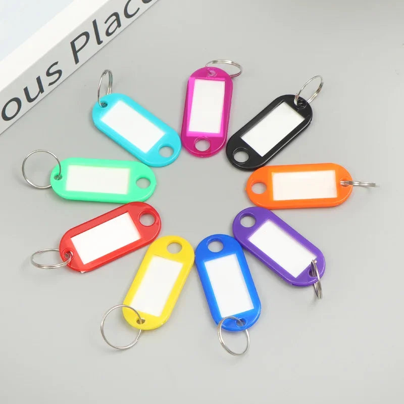 50pcs Colorful Plastic Tags Hotel Number Classification Card Key Tags Label Name Baggage Tag ID Name Tags With Split Ring Oasis Select