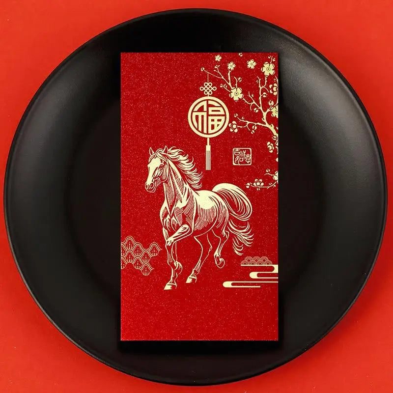 6pcs Pack 2026 Year Of The Horse Chinese New Year Lucky Money Envelopes, Cartoon Red Packet For Spring Festival Oasis Select B8