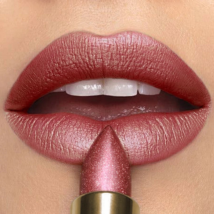 KAFURUX Metallic Glitter Lipstick – 16 Colors, Waterproof