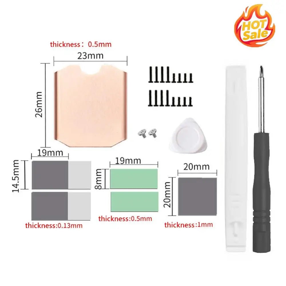 Heat Sink Copper with Thermal Silicone Pad Heat Cooler Radiator Antioxidant Game Console Accessories for Steam Deck M.2 2230 SSD Oasis Select