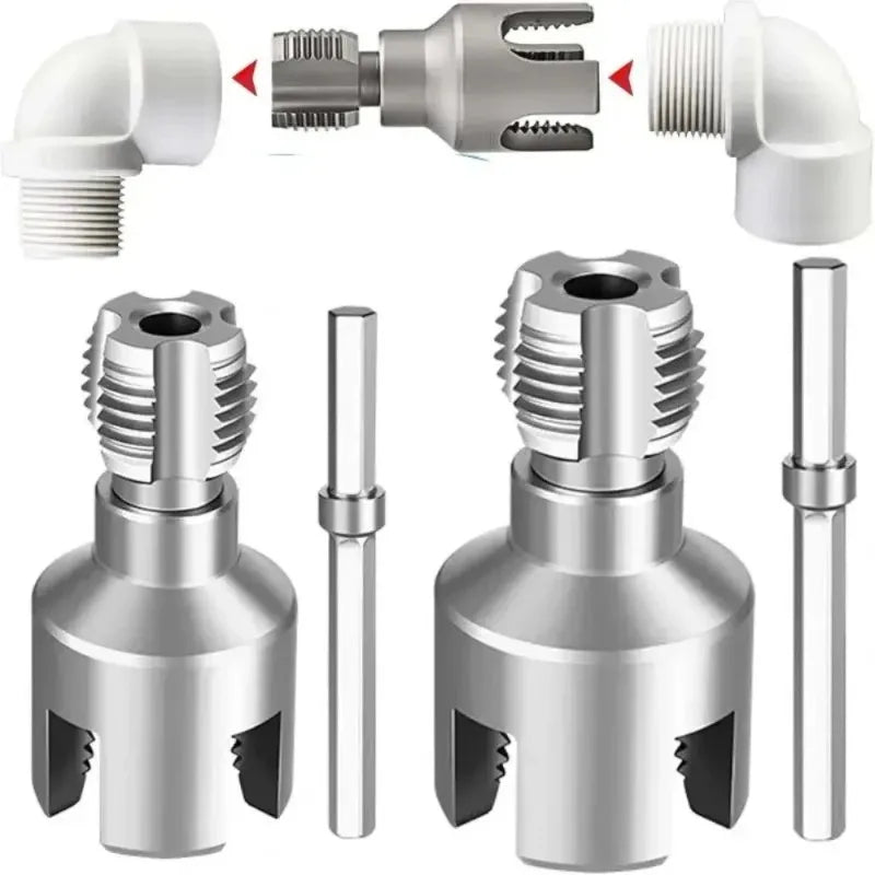 DN15/DN20 Internal External Thread Maker Drill Bit Adapter PVC Tube Threading Tap For Water Pipeline Installation Maintenance Oasis Select