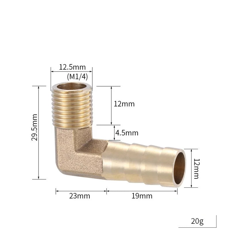 Brass Hose Fitting 4mm-19mm Barb Tail 1/8" 1/4" 1/2" 3/8" BSP Female Thread Copper Connector Joint Coupler Adapter Oasis Select 2cent male 12MM
