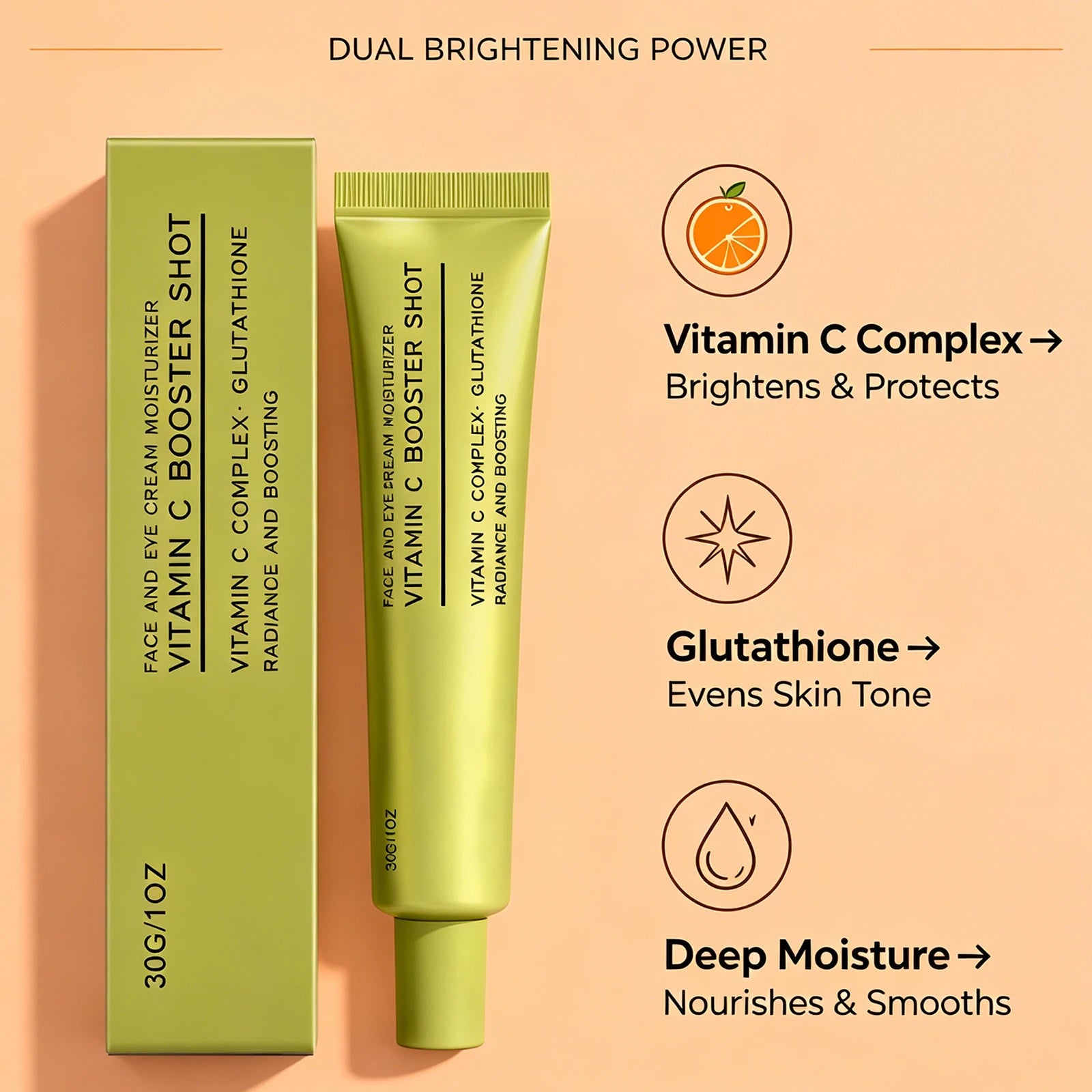 30g Niacinamide Moisturizing Cream Vitamin C Booster Shot Face Eye Cream Brightening Hydrating Smoothing Improves Fine Lines Oasis Select