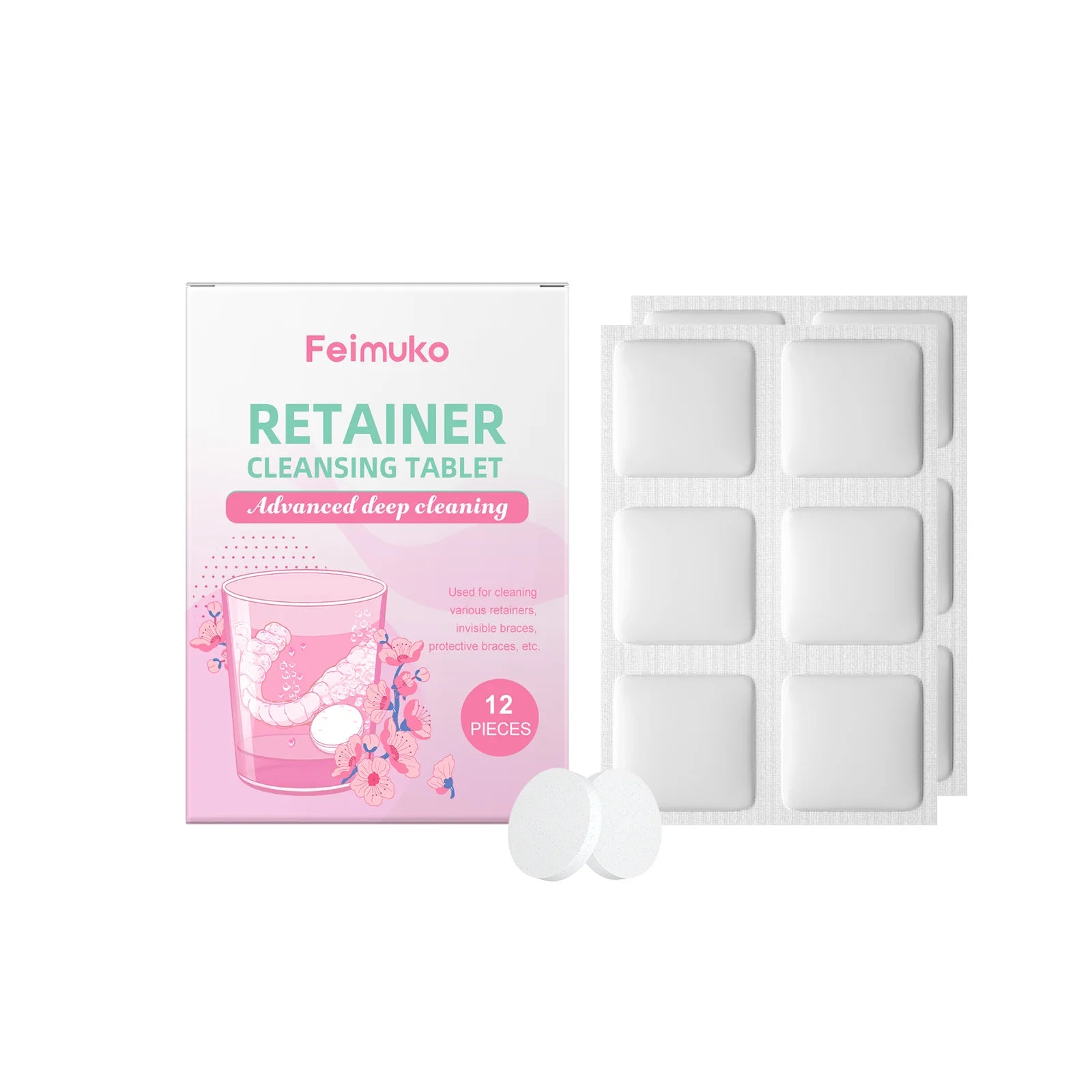 Denture Cleaning Effervescent Tablets-Deeply Clean Impurities in Denture Crevices, Keep Them Fresh,Clean and Comfortable to Wear Oasis Select 12pcs