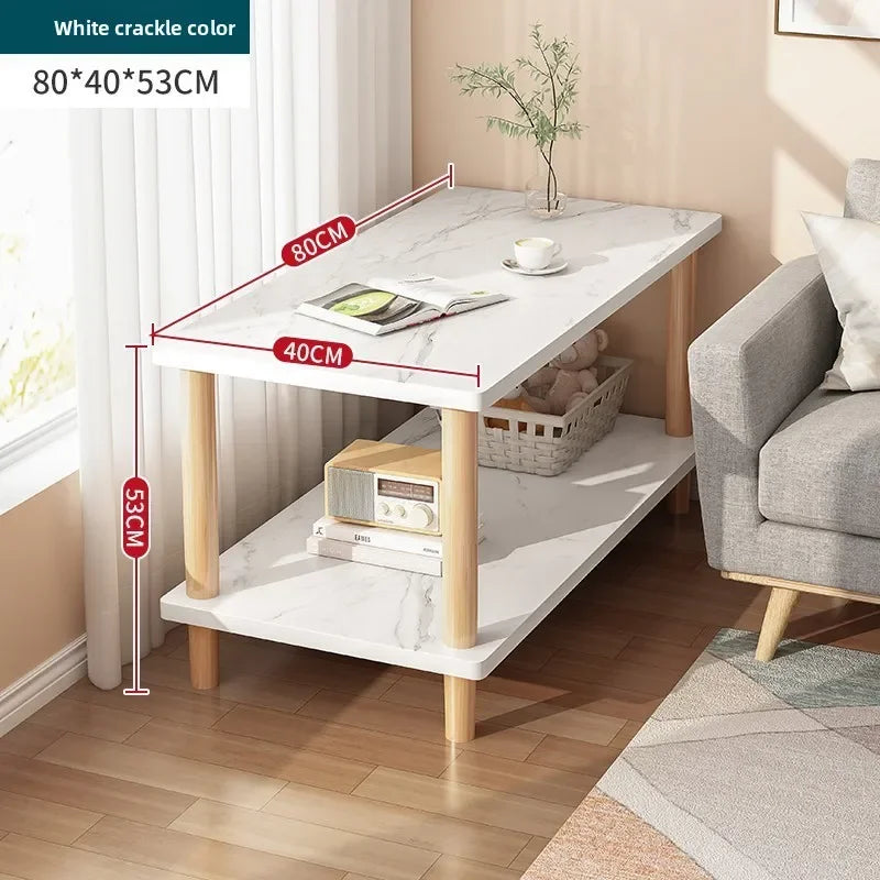 Multi-functional Household GoodsBedside Table Small Apartment Small Bedside Storage Cabinet Nordic Sofa Side Cabinet Small Table Oasis Select White crack 80 40 53
