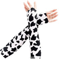 1Pair Durable Cow Pattern Ice Silk Sleeves Dacron UV Resistant Sleeve Cover Protection Thin Loose Ice Sleeves Outdoor Oasis Select 1Pair