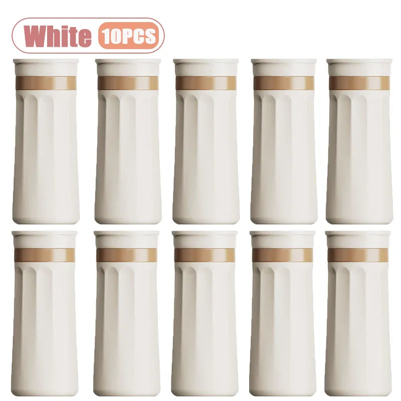 Squeeze Ice Cup Silicone Drink Cup Ice Maker Mold for Soda Juice Push Pop Ice Tray Outdoor Gym Cooling Summer Gadget Oasis Select White-10PCS