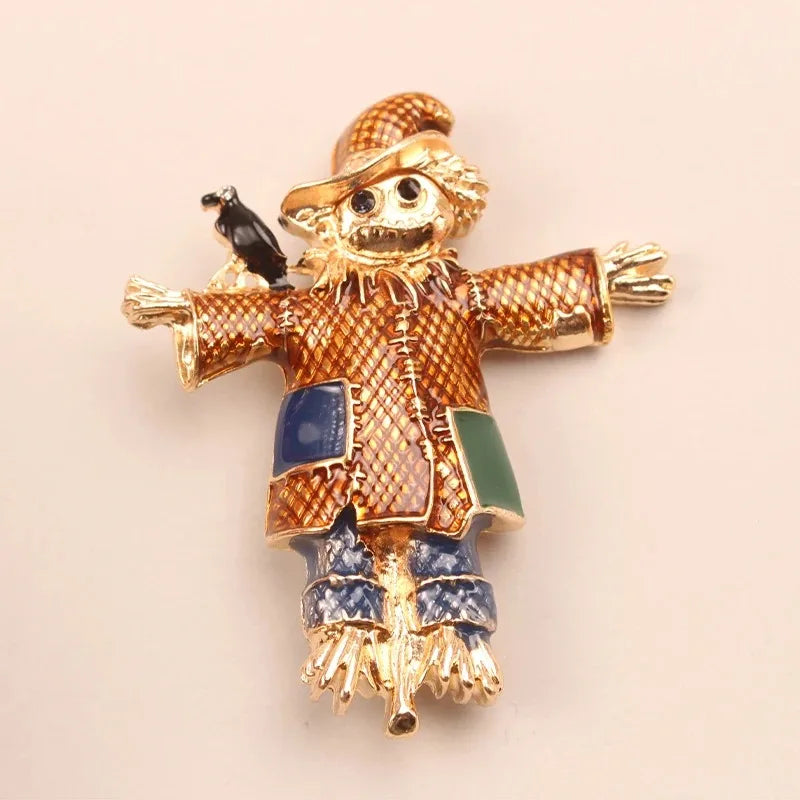 Unique Designed Scarecrow Brooch Fashion Creative Figure Pin Elegant Corsage Suit Clothing Accessory Unisex Fashion Decoration Oasis Select