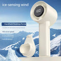 Portable Mini Handheld Fan – LED Display, 100 Speeds, USB Rechargeable